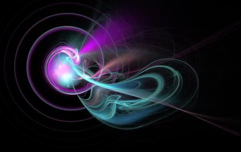 A whimsical abstract drawing on a dark background. Stock Illustration