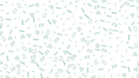 Whimsical Abstract Pattern Background Seamless Animated Doodle Graphics Stock Footage 343551864