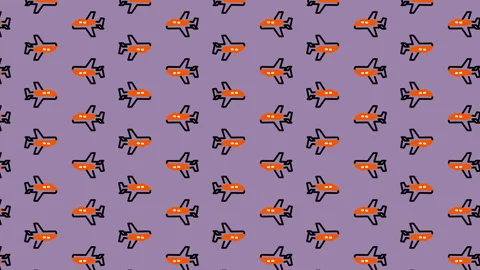 Whimsical Airplane Pattern Background for Kids and Aviation Enthusiasts. Stock Footage 325405167