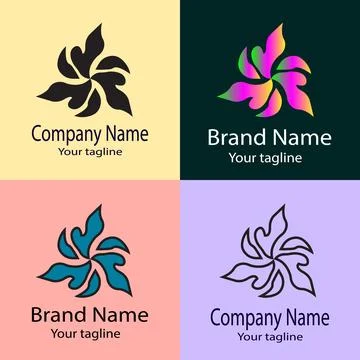 Whimsical Bloom logo Stock Illustration