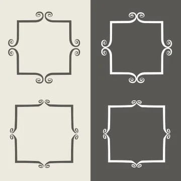 Whimsical brush frames Stock Illustration