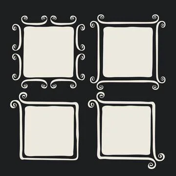 Whimsical brush painted frames Stock Illustration