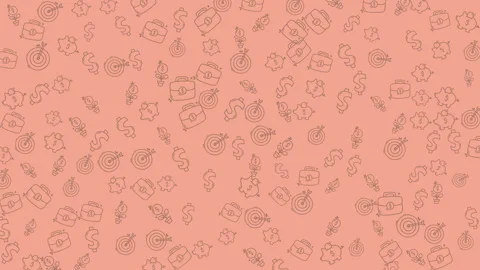 Whimsical business icons pattern seamless background with finance and growt.. Stock-Footage 343551231