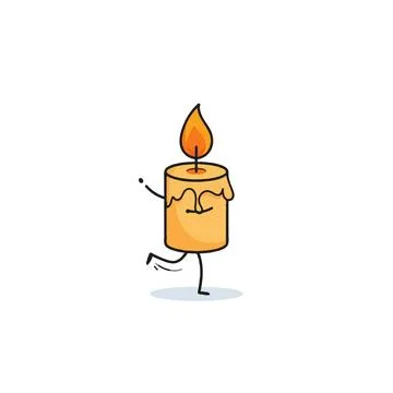 Whimsical candle character joyfully dancing illuminating the simplicity and.. Stock Illustration