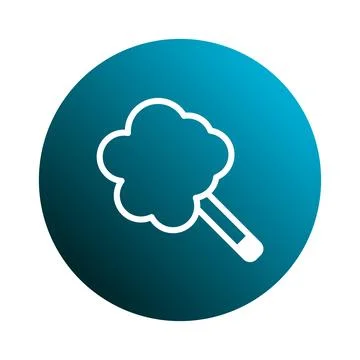A whimsical cloud candy icon with a gradient blue background conveying swee.. Stock Illustration