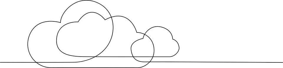 Whimsical clouds in the sky Vector Stock Illustration