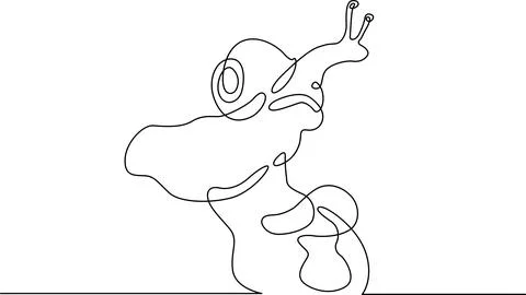 A whimsical creature with a single eye and a long, flowing tail Vector Illustrazione stock