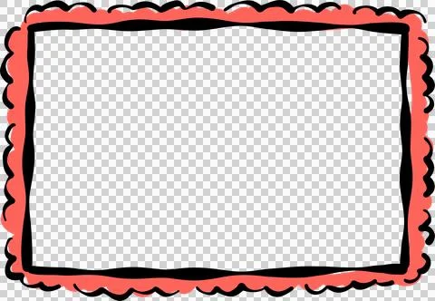 Whimsical Decorative rectangle Frame Illustration Hand Drawn Stock Illustration