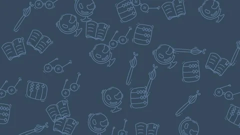 Whimsical Doodle Art Supplies Pattern Background for Creative Projects. Stock Footage 320148647