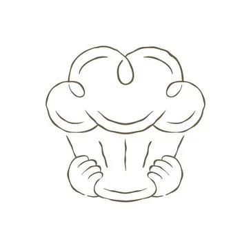 A whimsical drawing of a puffy chef's hat that looks like a cloud or rising d Illustrazione stock