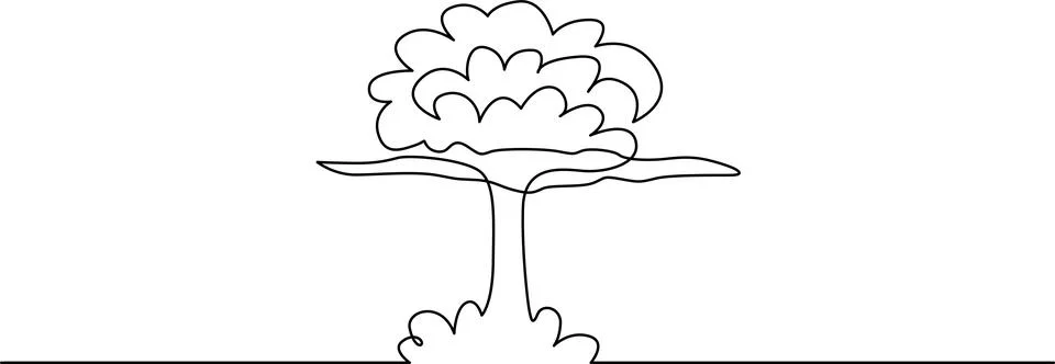 A whimsical drawing of a tree with fluffy clouds as its leaves Vector Stock Illustration