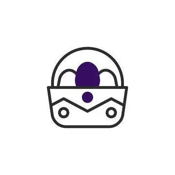 Whimsical easter basket graphic featuring decorative elements and a single .. Stockillustratie