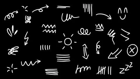 Whimsical elements doodle art Stock Illustration