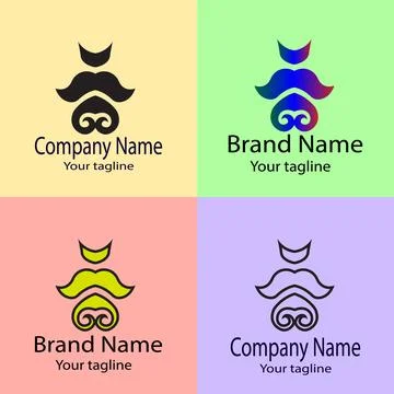 Whimsical Face Emblem logo Illustrazione stock