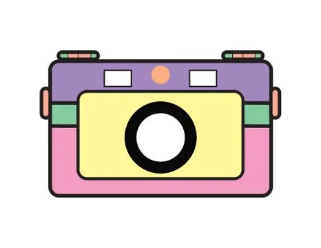Whimsical Flat Illustration Camera Stock Illustration