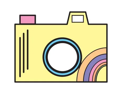 Whimsical Flat Illustration Camera Stock Illustration