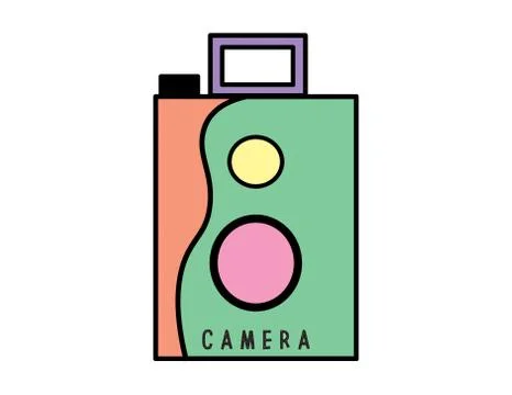 Whimsical Flat Illustration Camera Stock Illustration
