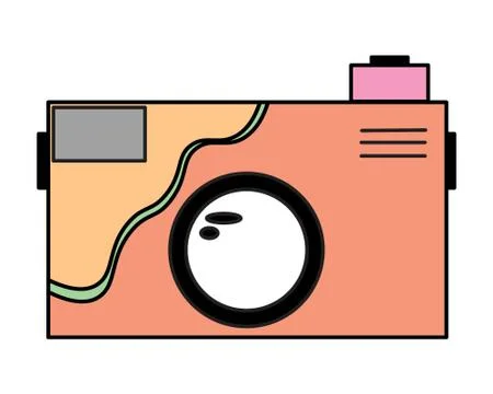 Whimsical Flat Illustration Camera Stock Illustration
