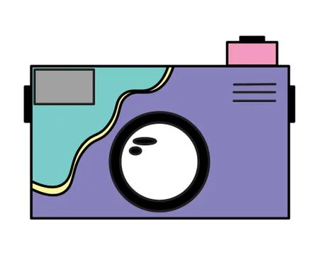 Whimsical Flat Illustration Camera 库存插图