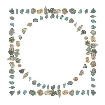 Whimsical frame from sea life elements. Stock Illustration