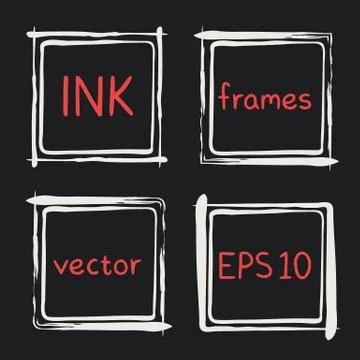 Whimsical frames hand painted with brush Illustrazione stock