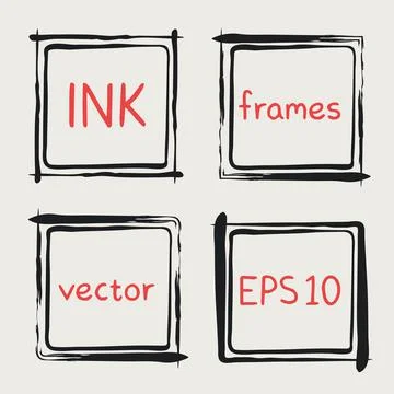 Whimsical frames hand painted with brush Stock Illustration