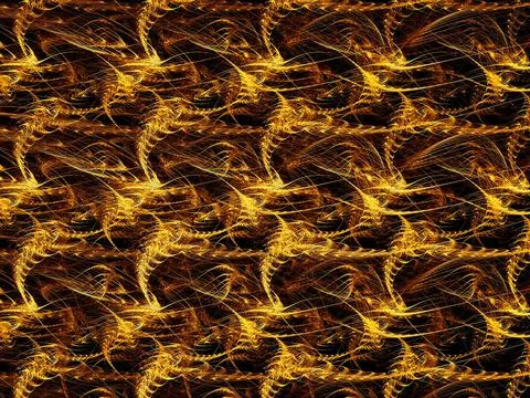 Whimsical golden texture of intertwined threads - abstract illustration Stock Illustration