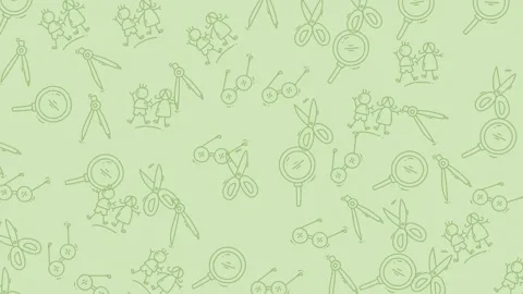 Whimsical Green Doodle Pattern Background for Creative Projects. Stock Footage 321852426