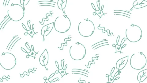 Whimsical Green Line Art Pattern - A Playful Design for Creative Projects. Stock Footage 321847519