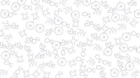 Whimsical hand drawn doodle pattern loop animation for creative projects Stock Footage 333834826