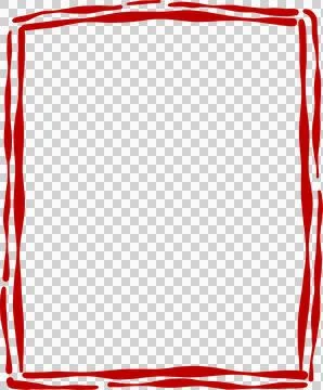 Whimsical Handdrawn Rough Red Border Frame Outline Stock Illustration