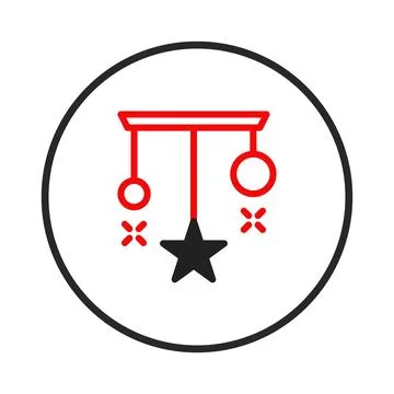 Whimsical hanging star with orb decorative element icon providing aesthetic.. Stock Illustration