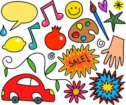 Whimsical Icon Set Stock-Illustration