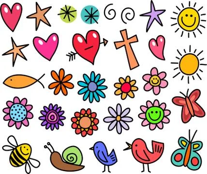 Whimsical Icons Stock-Illustration