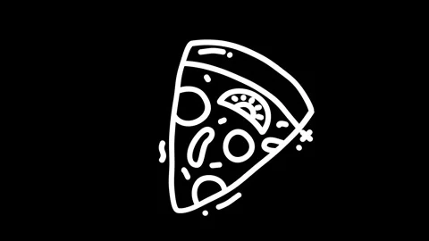 A whimsical illustration of a pizza slice featuring various toppings on a b.. Stock Footage 320023935