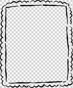 Whimsical  Lace Frame Rectangle Outline Doodle Hand Drawn. Illustrazione stock