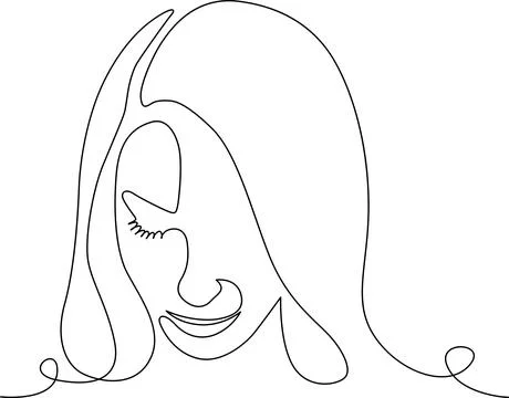 A whimsical line drawing of a smiling creature with a large head and small .. Stock Illustration