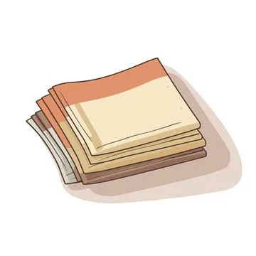 Whimsical Napkin Stack: Cartoon Style Vector Illustration Stock Illustration