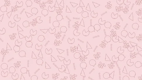 Whimsical Outline Shapes Pattern Light Pink Background Animated Graphics An.. Vídeo Stock 343550570