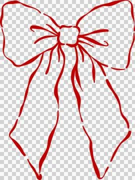 Whimsical ovesized Bow Decorative Hand Drawn Stock Illustration