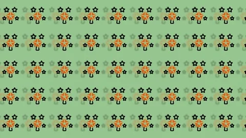 Whimsical Pattern Animation with Repeating Floral Motifs. Stock Footage 325382258