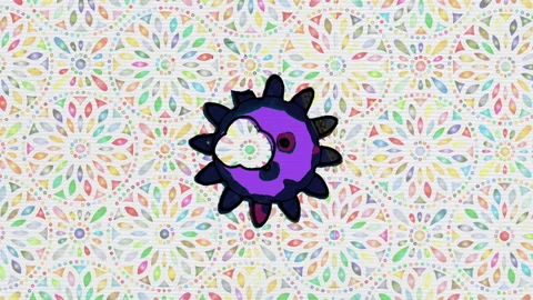 Whimsical Patterned Sun And Hearts On Pastel Fabric Stripes With Stars And .. Stock Footage 346186497