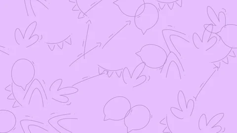 Whimsical Purple Pattern - Balloons, Flowers, and Festive Flags. Stock Footage 321858471