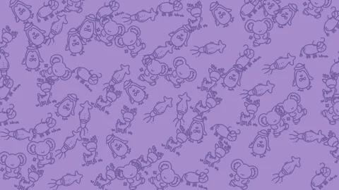Whimsical Purple Penguin Pattern - A Playful Background Design. Stock Footage 321854779