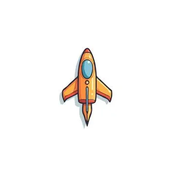 Whimsical rocket ship illustration soaring towards aspirations representing.. Stock Illustration