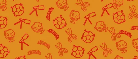 Whimsical School Supplies Pattern Animation Orange Red Seamless Loop Stock Footage 343323836