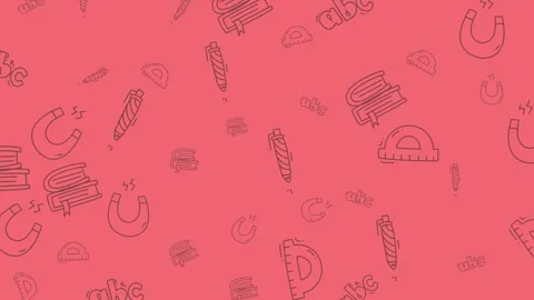Whimsical School Supplies Pattern - A Fun and Playful Design. Stock Footage 320122525