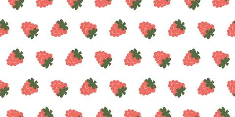 Whimsical seamless pattern adorned with playful raspberry illustrations in a  Illustrazione stock