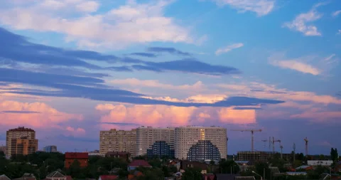 Whimsical shapes of the clouds in the sky in high winds Stock Footage 102216112