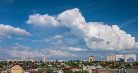 Whimsical shapes of the clouds in the sky in high winds Stock Footage 111425189